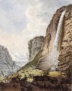 Johann Ludwig Aberli, Fall d-eau apellee Staubbach in the Vallee Louterbrunen